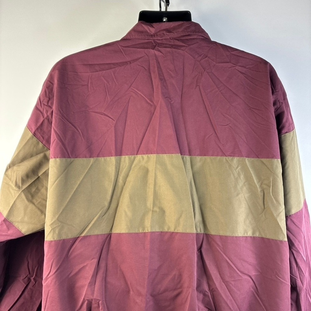 Perry Ellis America Active Mens XL Windbreaker Jacket Burgundy Olive Colorblock - Picture 13 of 16